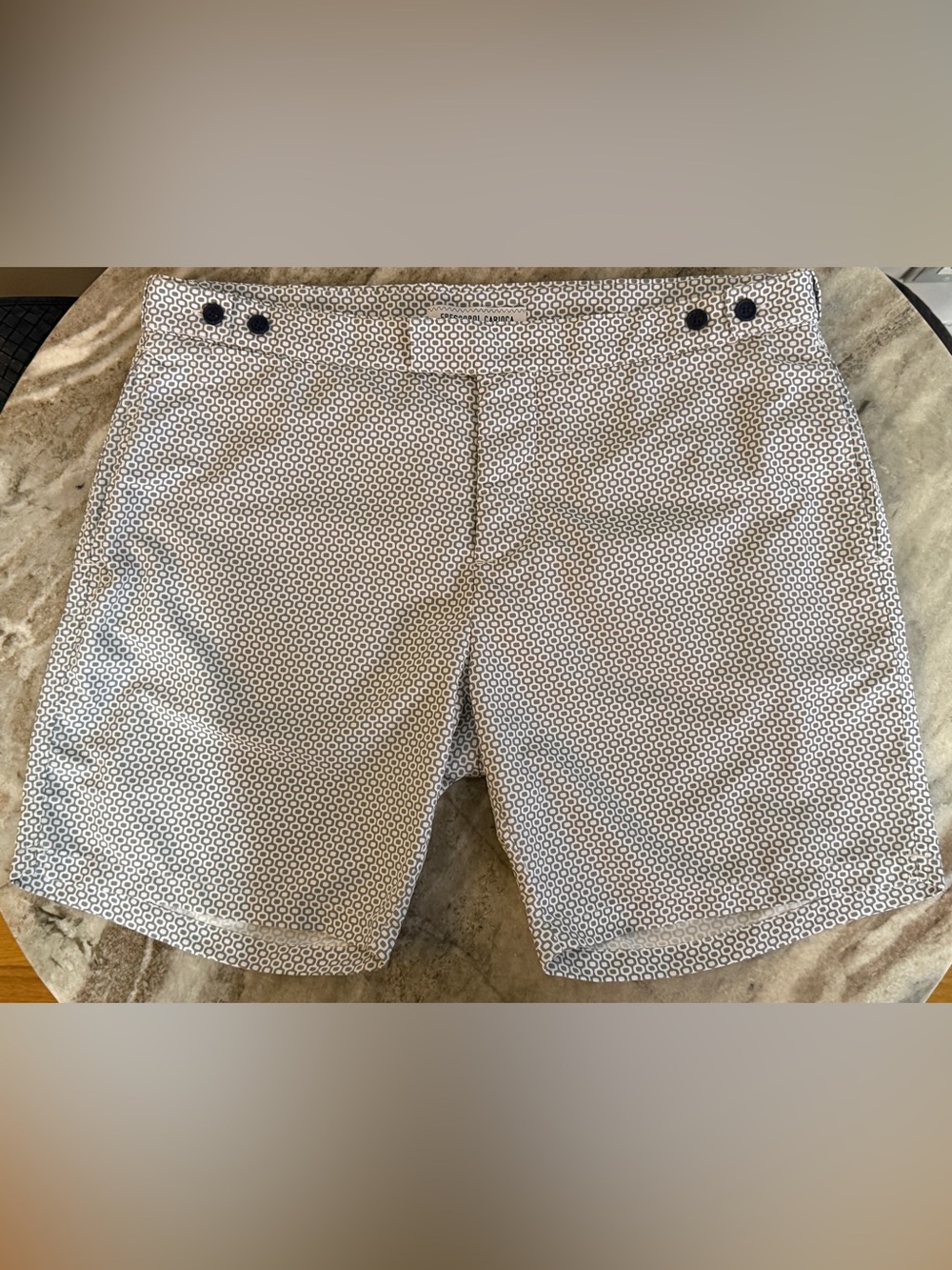 $400 Frescobol Carioca Men's Sport Swim Shorts Trunks Sz 36 Gray /White Brazil